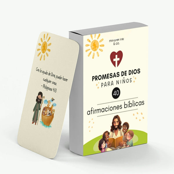 Spanish Bible Affirmation Cards for Kids: Daily Positive Affirmations, Bible Verse Cards for Prayer, Confidence, Character, Values, Motivational Christian Gifts for Boys and Girls