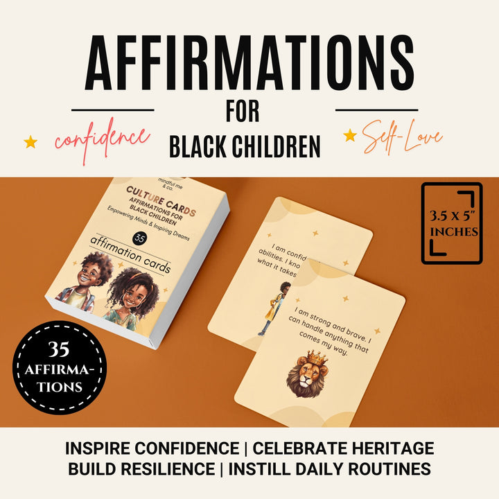 Daily Affirmations for Black Boys and Girls
Cultural Empowerment Cards for African American Kids
Positive Mindset Cards for Black Children
Self-Love Affirmation Cards for Black Youth
Educational Affirmation Cards for Black Kids
Black History Affirmation Cards for Children
Mindfulness Cards for African American Children
Encouragement Cards for Black Boys and Girls
Affirmation Decks for Black Kids' Confidence
Empowerment Tools for Black Children's Self-Esteem