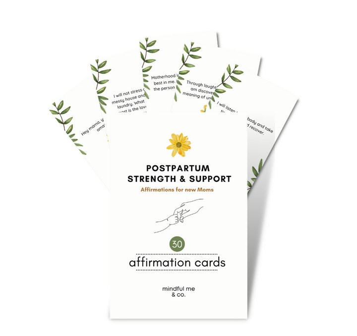 Mindful Me and Co Postpartum Strength Support Affirmation Card deck Positive Thinking Birth Affirmations Birth stories Labor Labor and delivery Maternity Mom to be Pregnant moms Pregnancy affirmation Moms  Motherhood Postpartum Flash Cards Self esteem Positive Choices Customized Positivity Self love  Self care Inspirational Motivational Motivate Mindfulness Daily Powerful Confidence Beginners A good day Thinking  Empowerment  Meditation  Quotes Words of encouragement  Tools help support