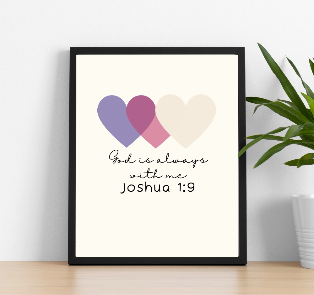 Mindful Me and Co, "God is always with me" affirmation wall art! This frame and print combination is simple and minimal yet full of love and encouragement - perfect for your nursery or child's bedroom. 