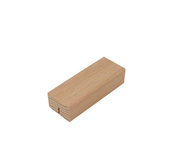 Mindul Me and Co Wood card holder for affirmation cards, playing cards, business cards. Holds them securely and beautifully to display the cards neatly. thin slot.