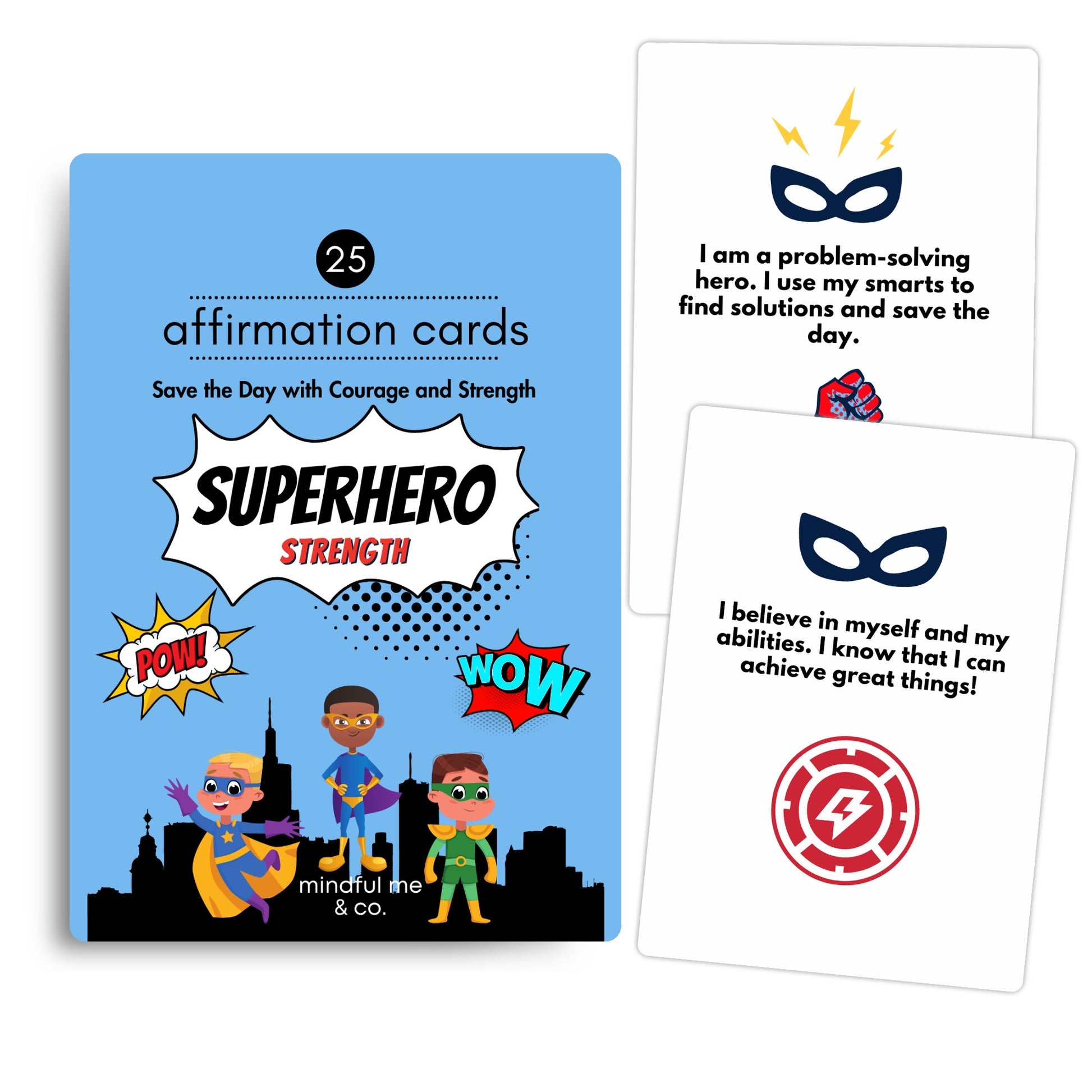 Affirmation cards for boys Positive Daily Affirmations for kids boy gifts empower Confidence positive mindset superhero 